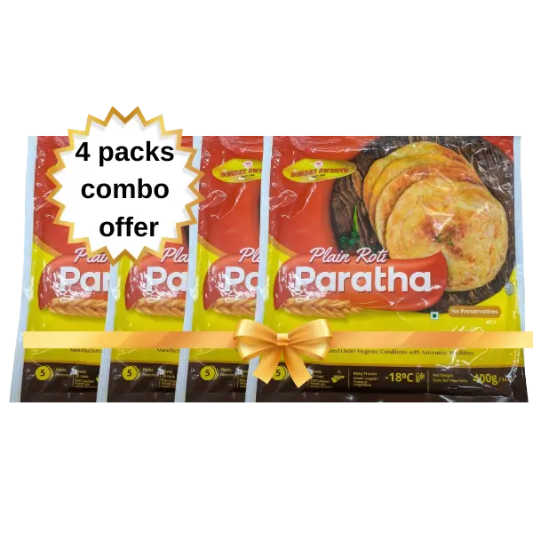 IMG_8293 (1) Bombay Sweets Plain Paratha (5pcs) 4 Packs Combo Offer - Image 1